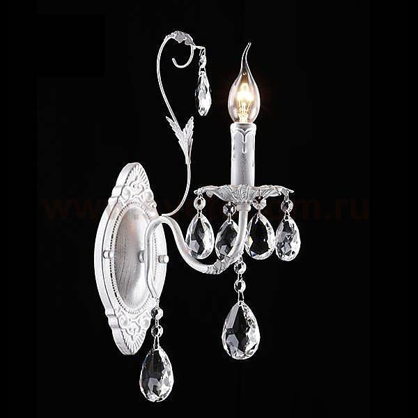 Eurosvet 10050/1 белый с серебром/прозрачный хрусталь