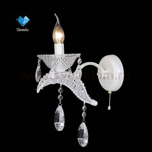 Eurosvet 10057/1 белый/прозрачный хрусталь