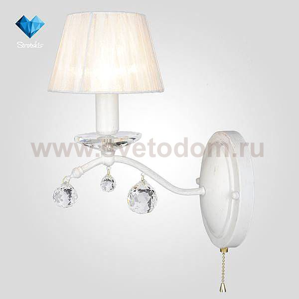 Eurosvet 10058/1 белый с золотом/прозрачный хрусталь