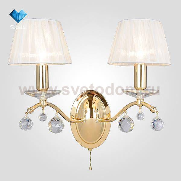 Eurosvet 10058/2 золото/прозрачный хрусталь