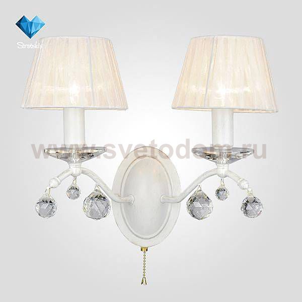 Eurosvet 10058/2 белый с золотом/прозрачный хрусталь