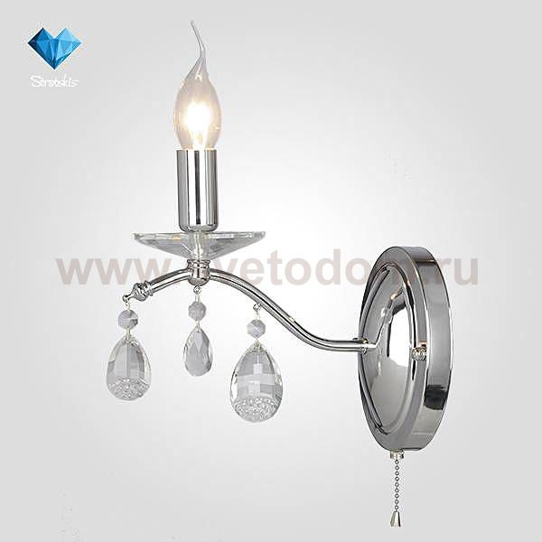 Eurosvet 10059/1 хром/прозрачный хрусталь