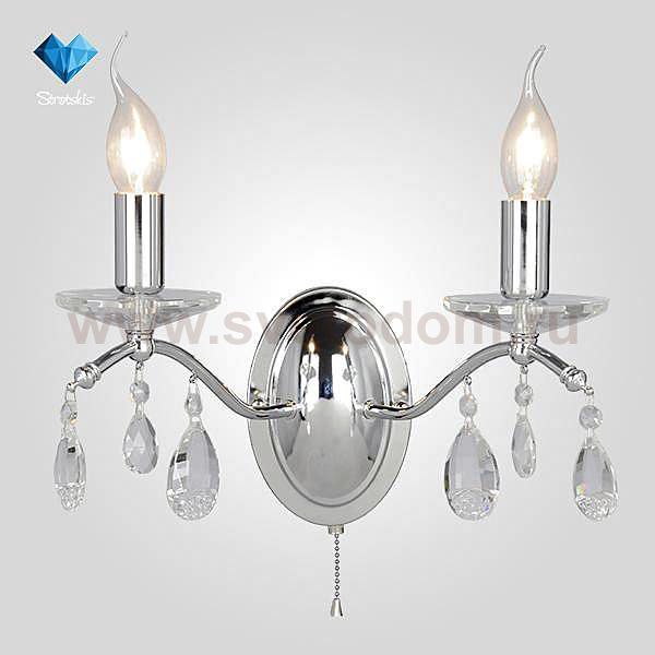 Eurosvet 10059/2 хром/прозрачный хрусталь