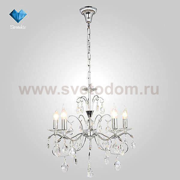 Eurosvet 10059/5 хром/прозрачный хрусталь