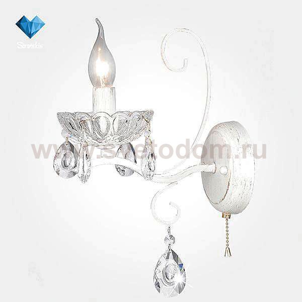 Eurosvet 10061/1 белый с золотом/прозрачный хрусталь