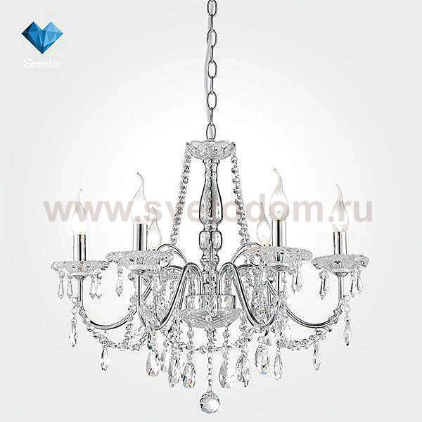 Eurosvet 10072/6 хром/прозрачный хрусталь