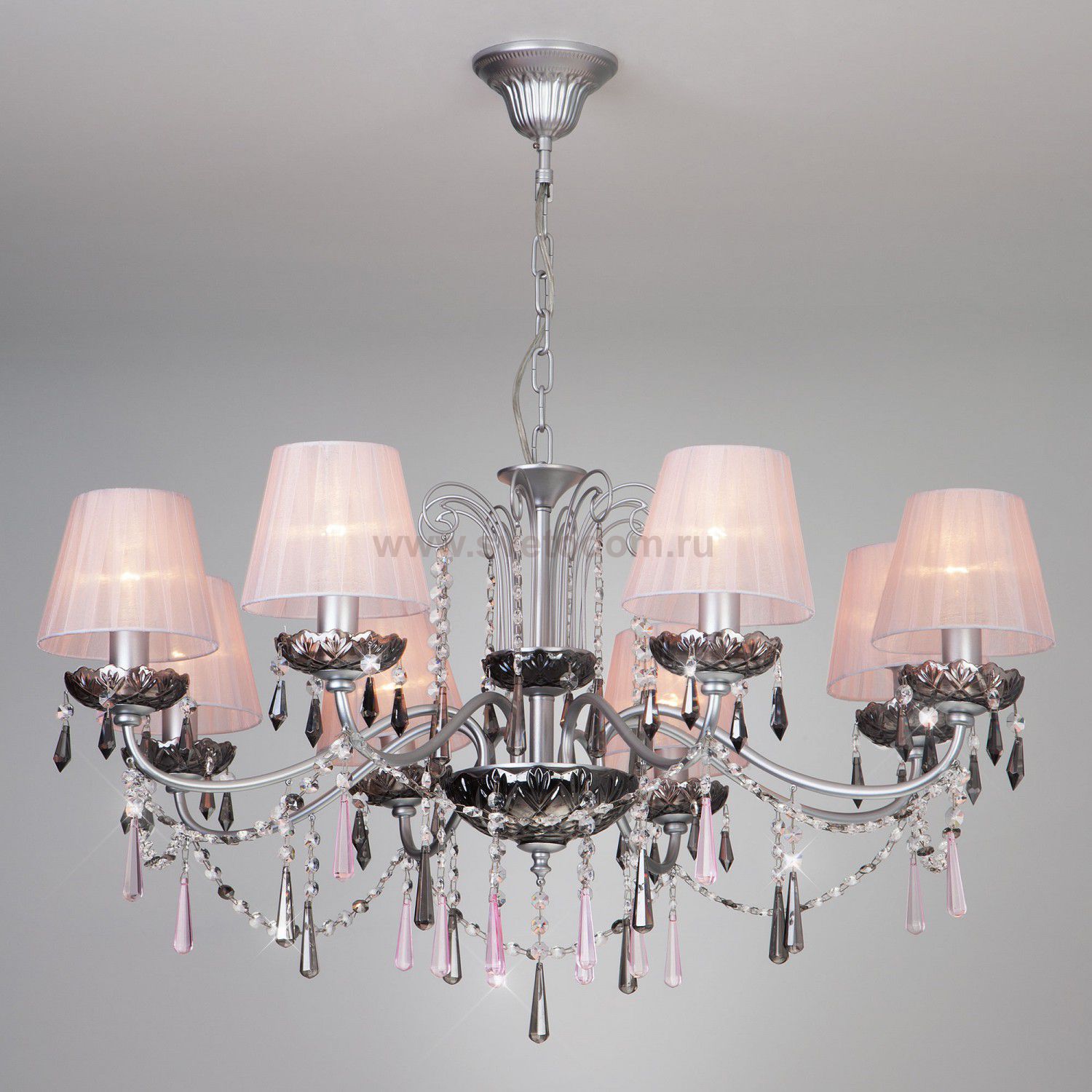 Светильник Eurosvet 10086/8 серебро/дымчатый хрусталь Strotskis