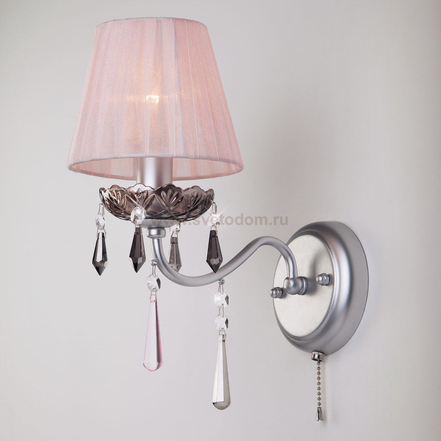 Светильник Eurosvet 10086/1 серебро/дымчатый хрусталь Strotskis