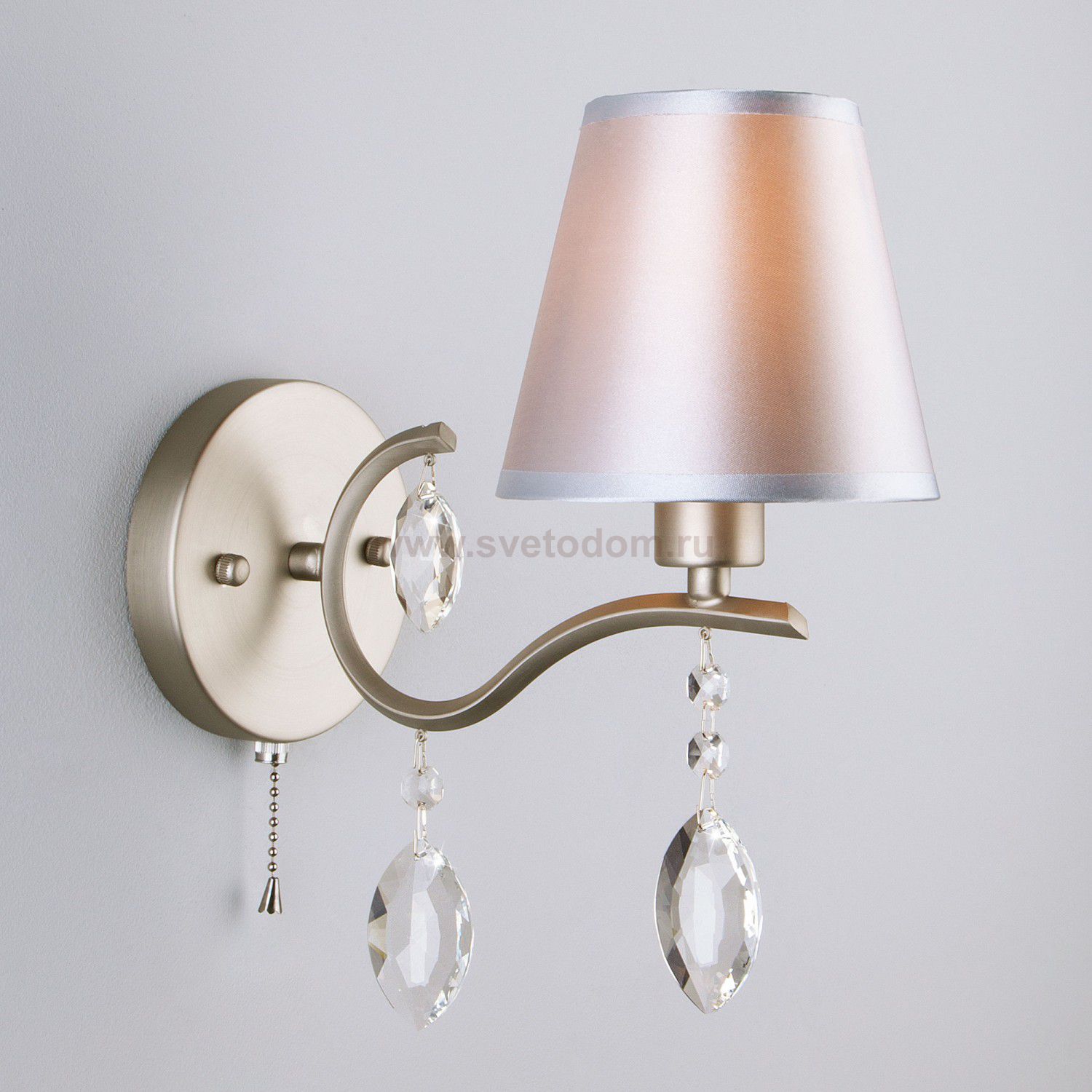 Светильник Eurosvet 10089/1 сатин-никель/прозрачный хрусталь Strotskis