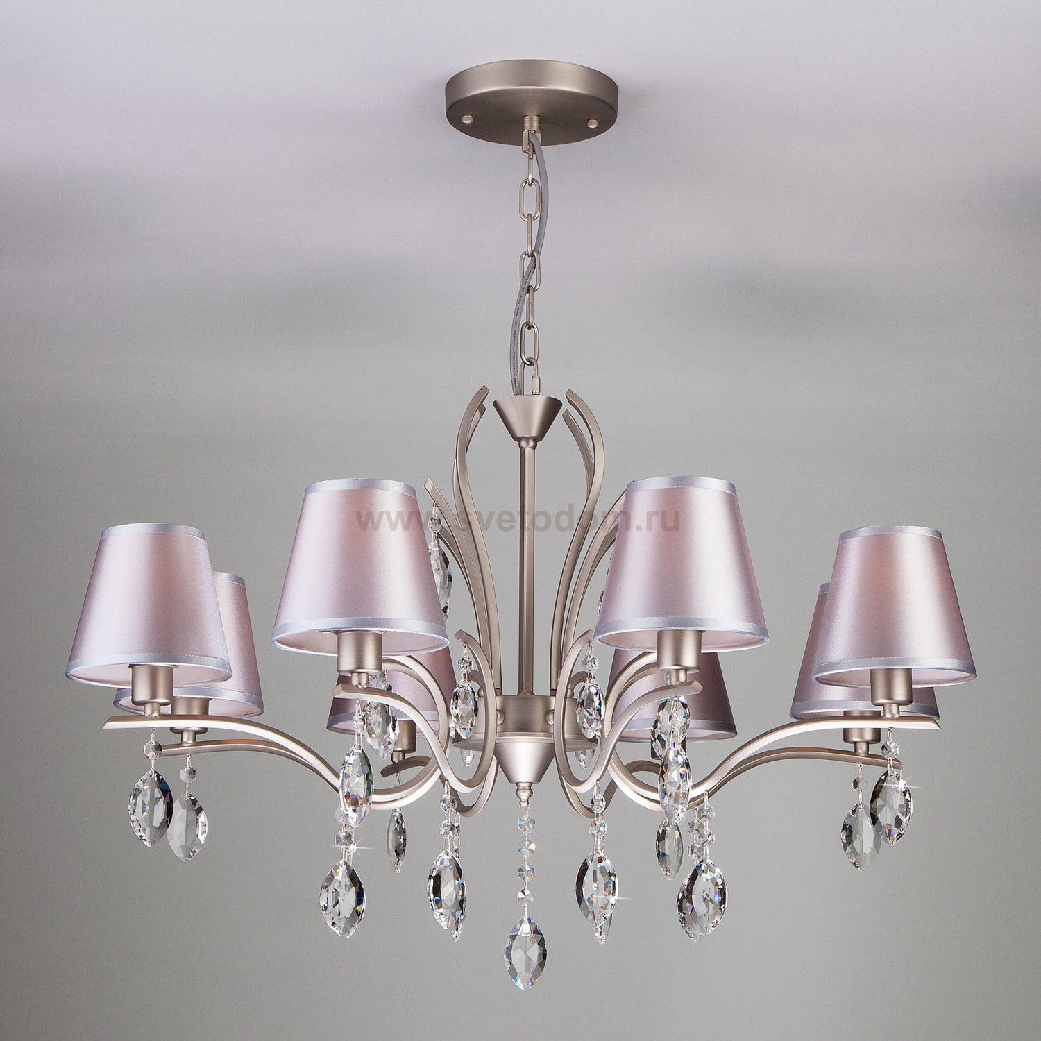 Светильник Eurosvet 10089/8 сатин-никель/прозрачный хрусталь Strotskis