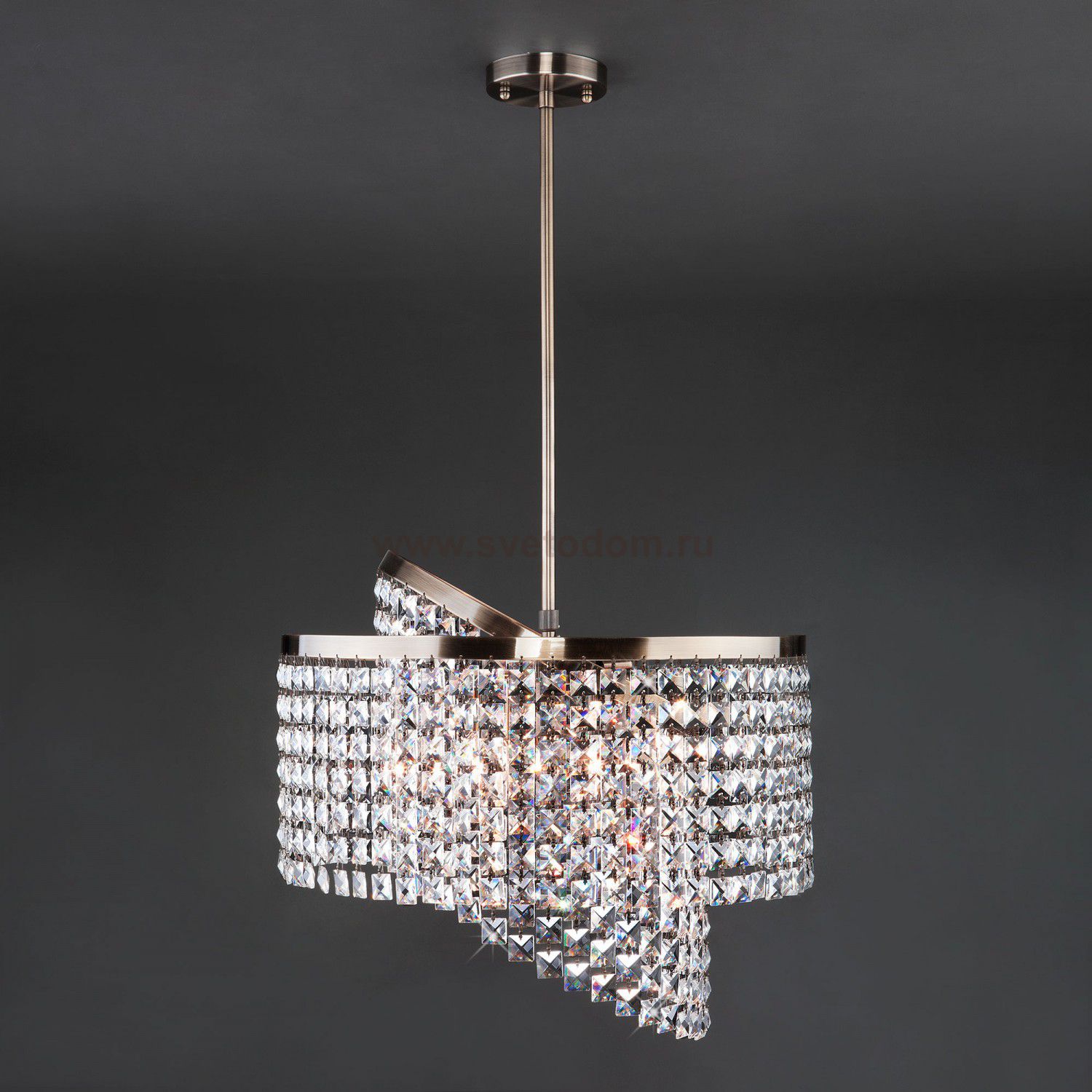 Светильник Eurosvet 10090/5 античная бронза/прозрачный хрусталь Strotskis