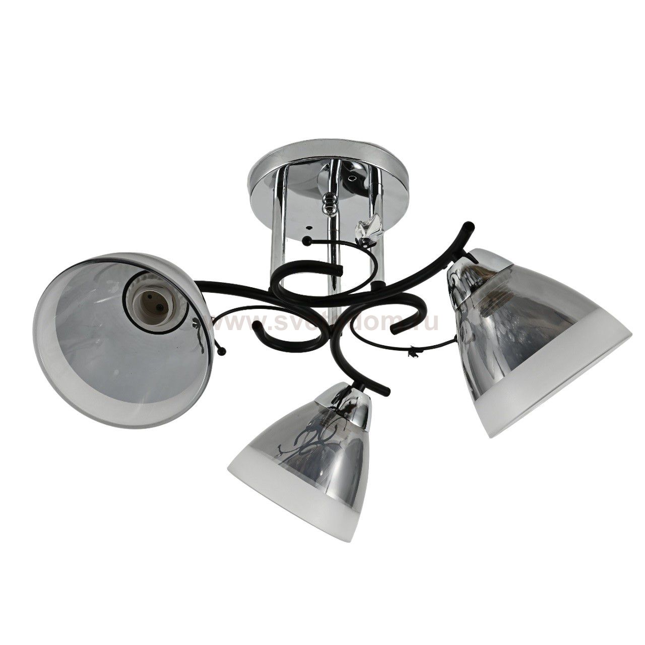 Люстра классическая 10091/3CR+BK GR+WT ЭкономСвет