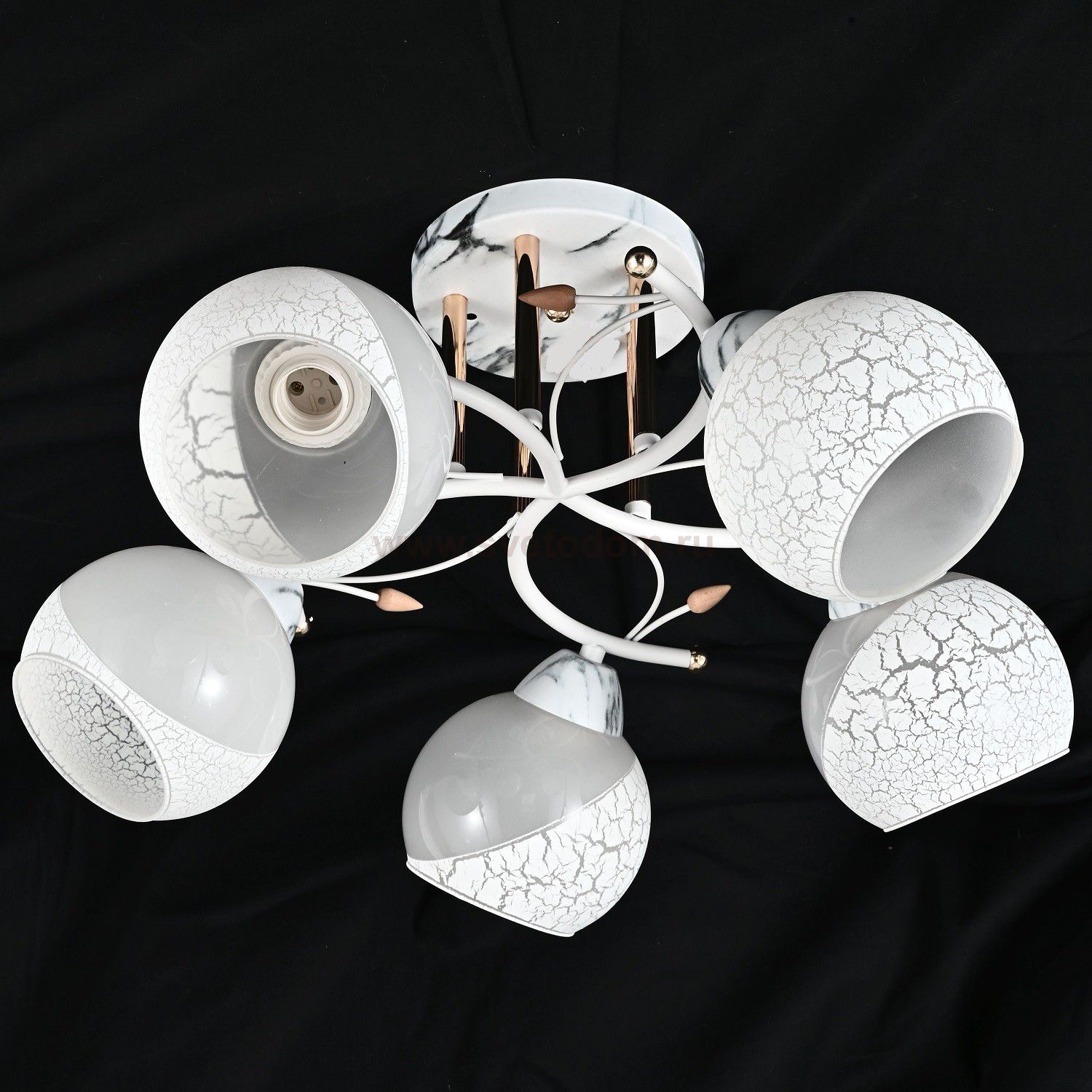 Люстра классическая 10092/5MR+WT+GD WT ЭкономСвет