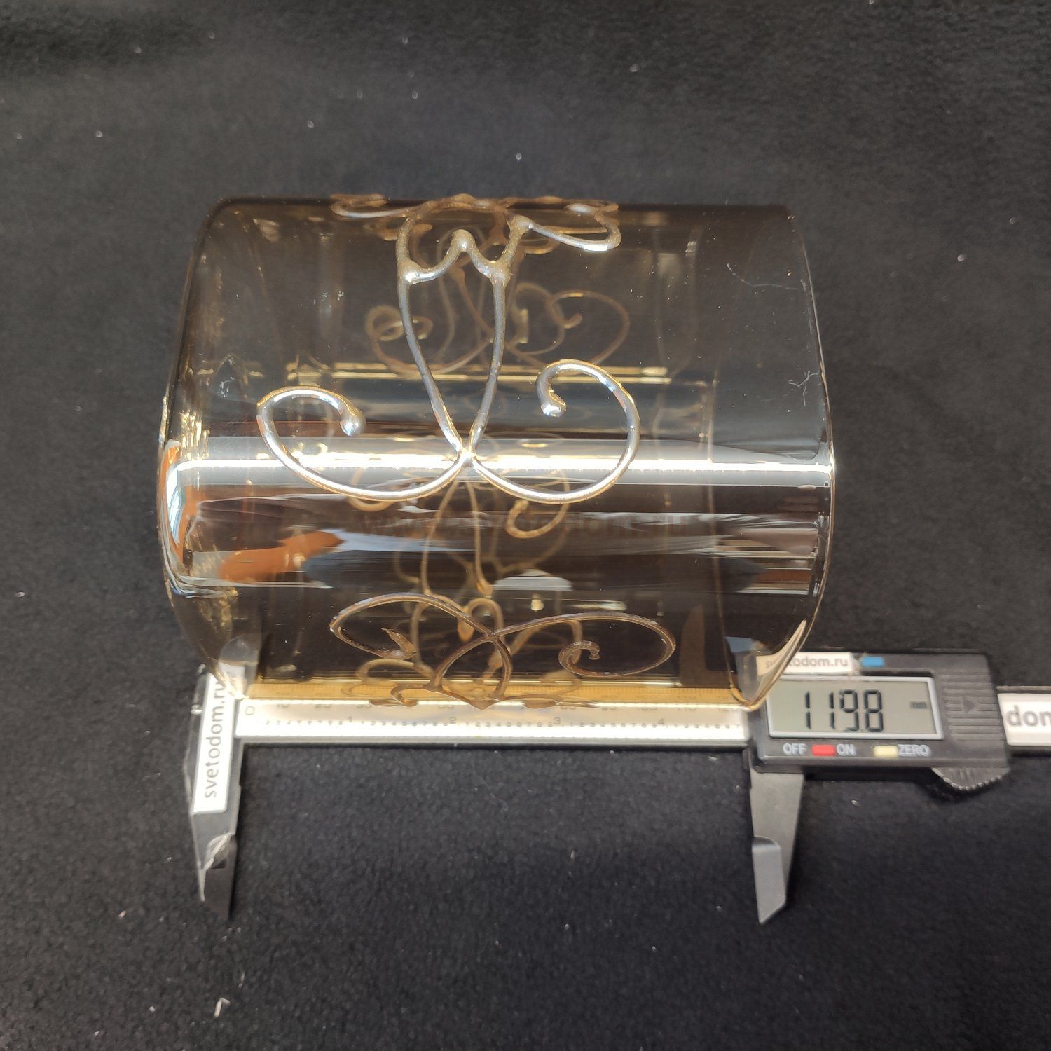 Плафон стекло янтарный 100*120мм Е27 (44мм посадка) 10100