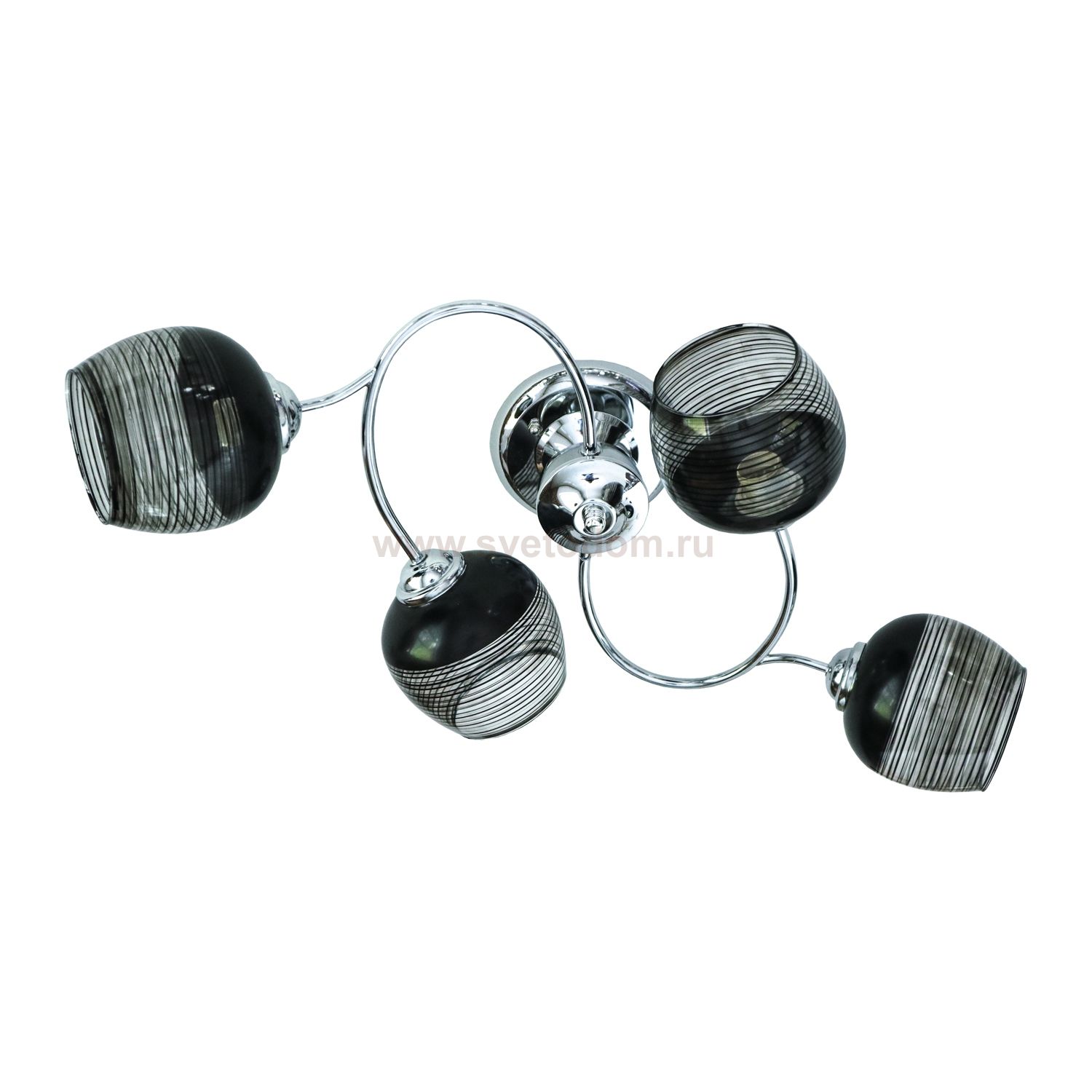 Люстра современная Экономсвет 10128/4CR BK+CL