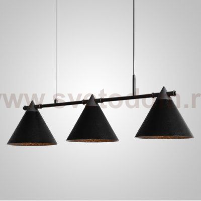 Подвесной реечный светильник CONE 4 Black ImperiumLoft 101471-26
