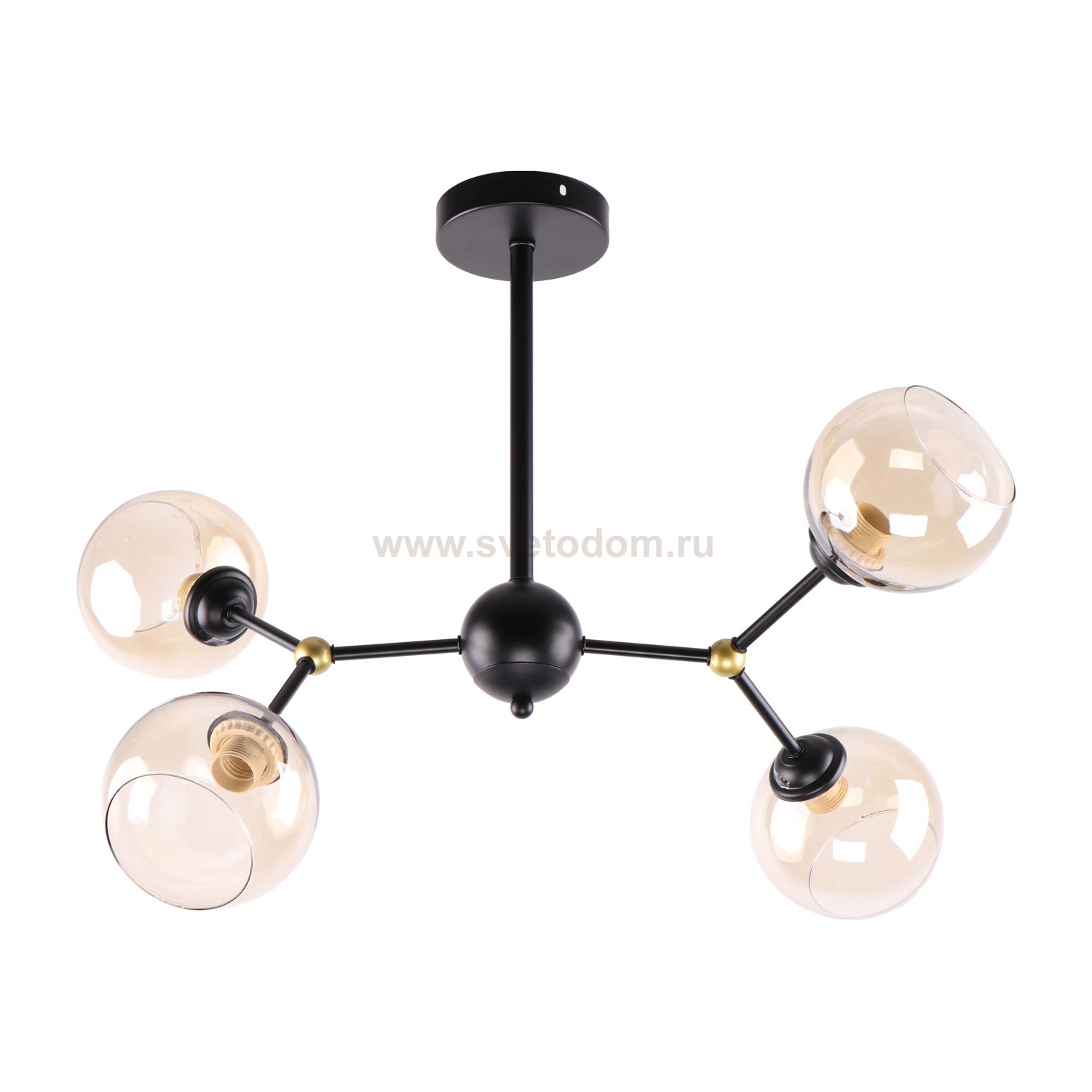 Люстра современная Экономсвет 10147/4BK+GD AMB