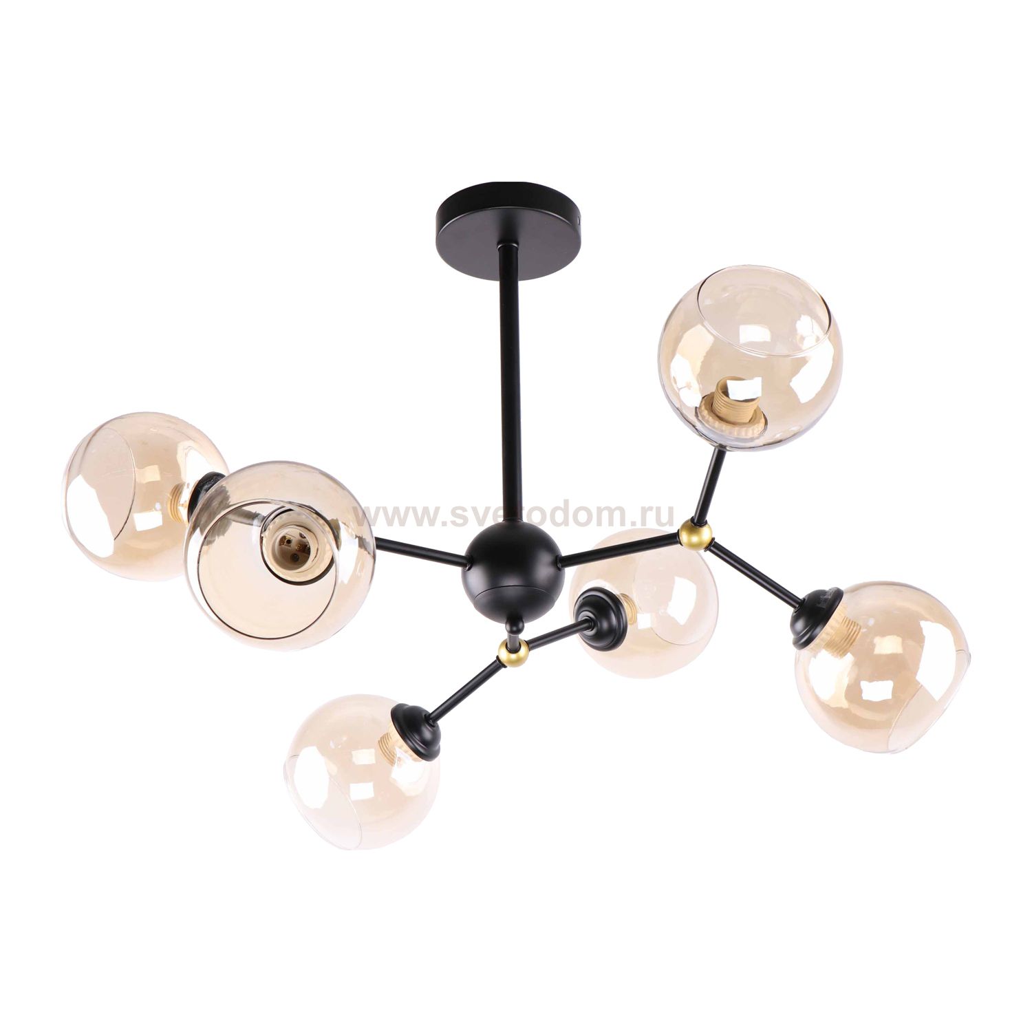 Люстра современная Экономсвет 10147/6BK+GD AMB