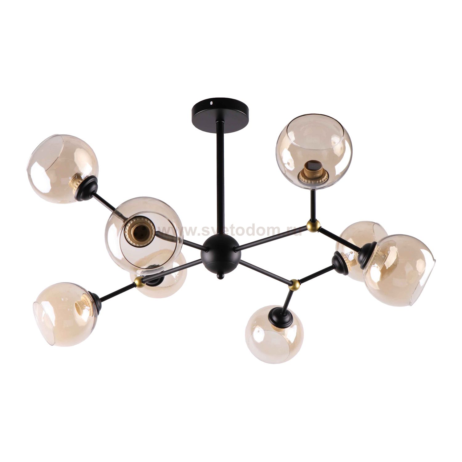 Люстра современная Экономсвет 10147/8BK+GD AMB