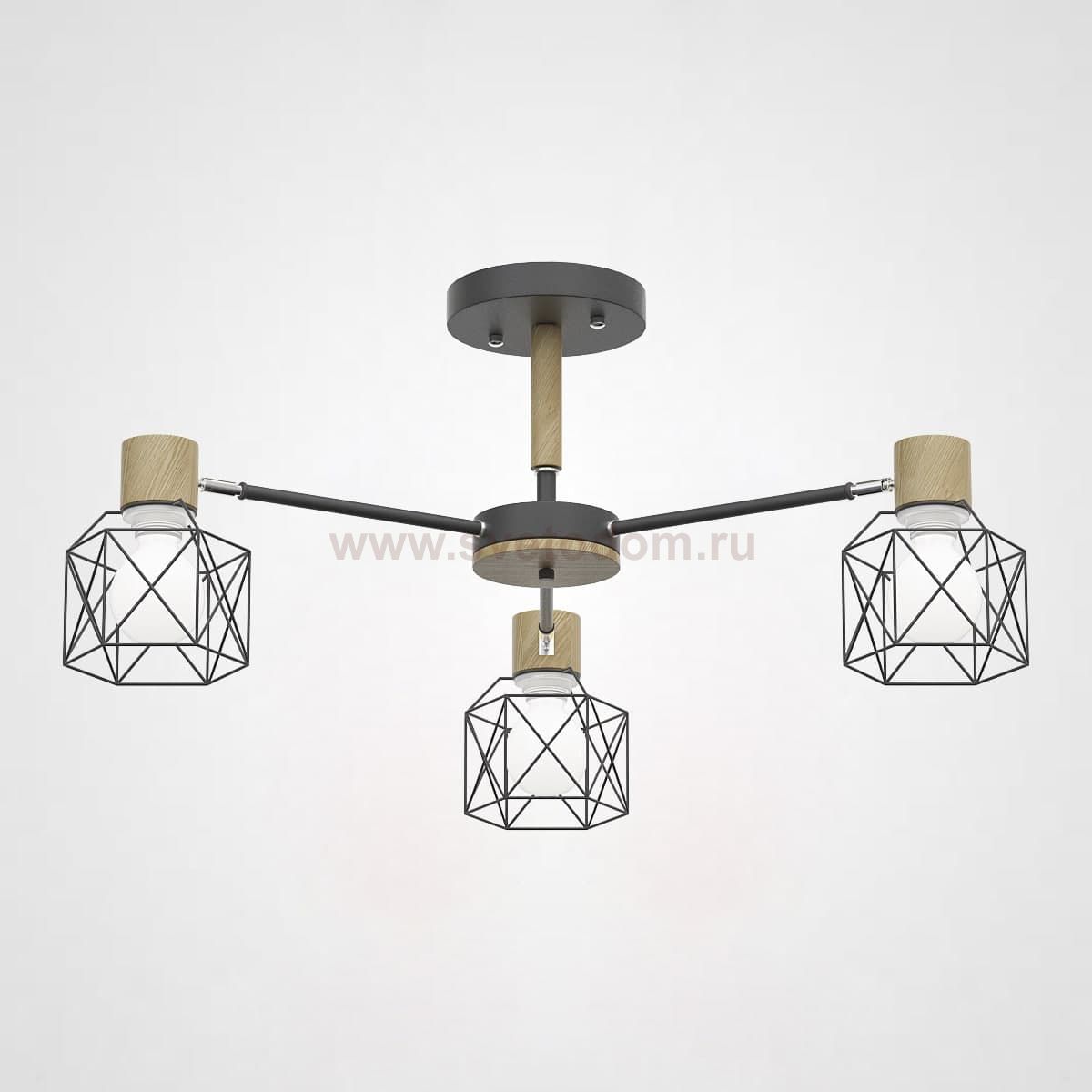 Потолочная люстра CORF B3 Black 3 lamps ImperiumLoft 101480-26