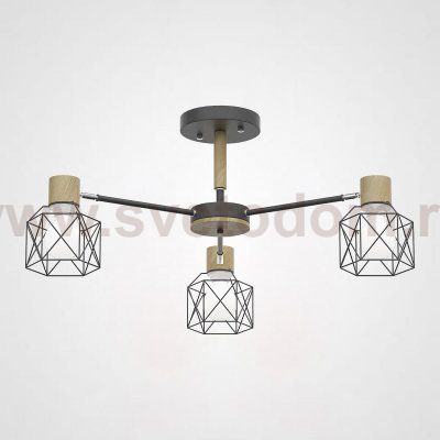 Потолочная люстра CORF B3 Black 3 lamps ImperiumLoft 101480-26