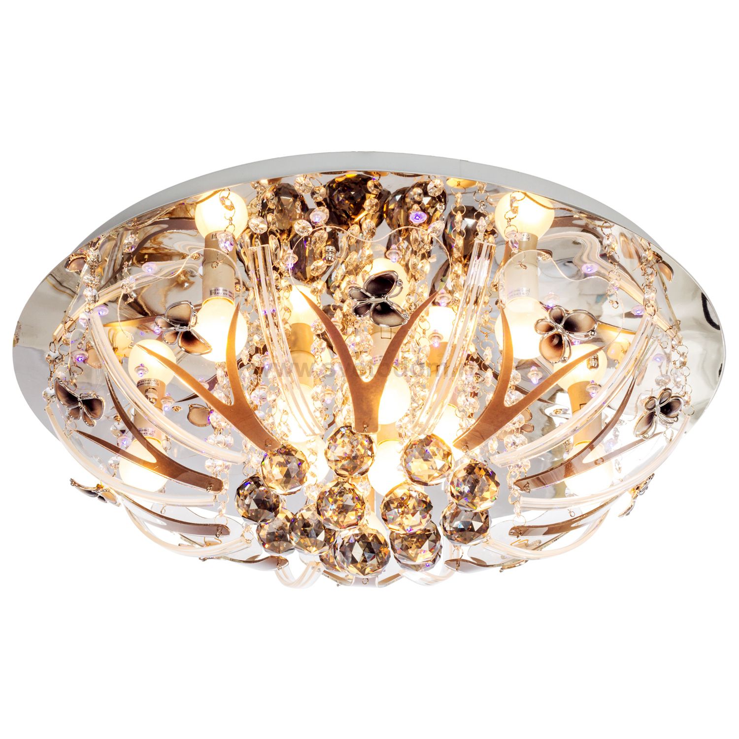 Люстра круглая Экономсвет 10155/5+5CR RC RBPLED