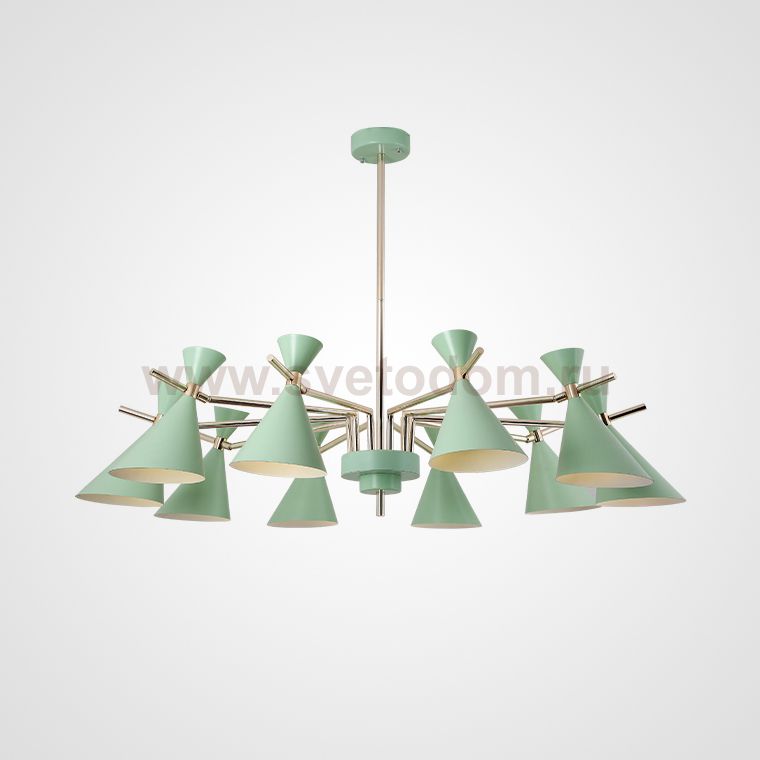 Люстра на штанге FRANKA D120 10 lamps Green ImperiumLoft 101599-26