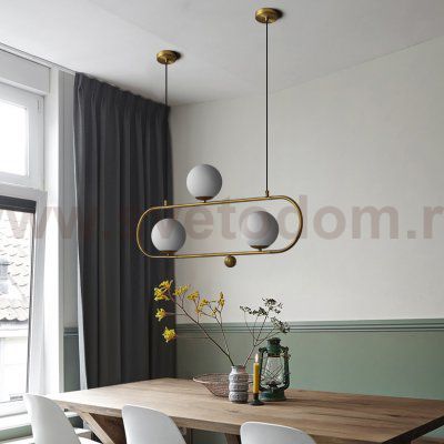 Подвесной реечный светильник HOOP L90 Латунь ImperiumLoft 101675-26