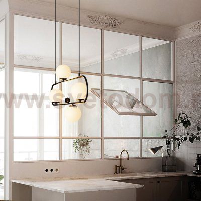 Подвесной реечный светильник HOOP L90 Латунь ImperiumLoft 101675-26