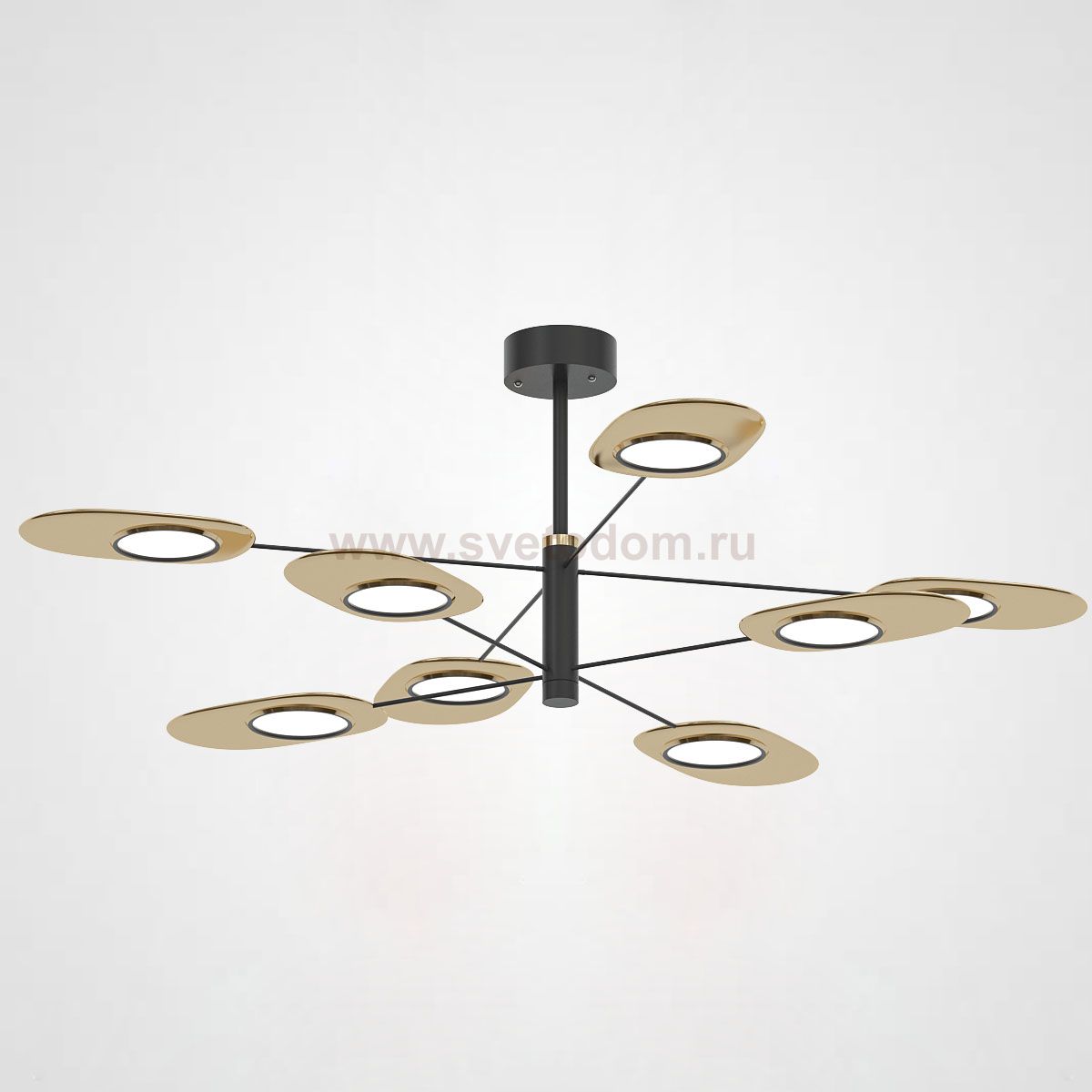 Люстра на штанге INGEL D110 8 lamps Black/Gold ImperiumLoft 101691-26