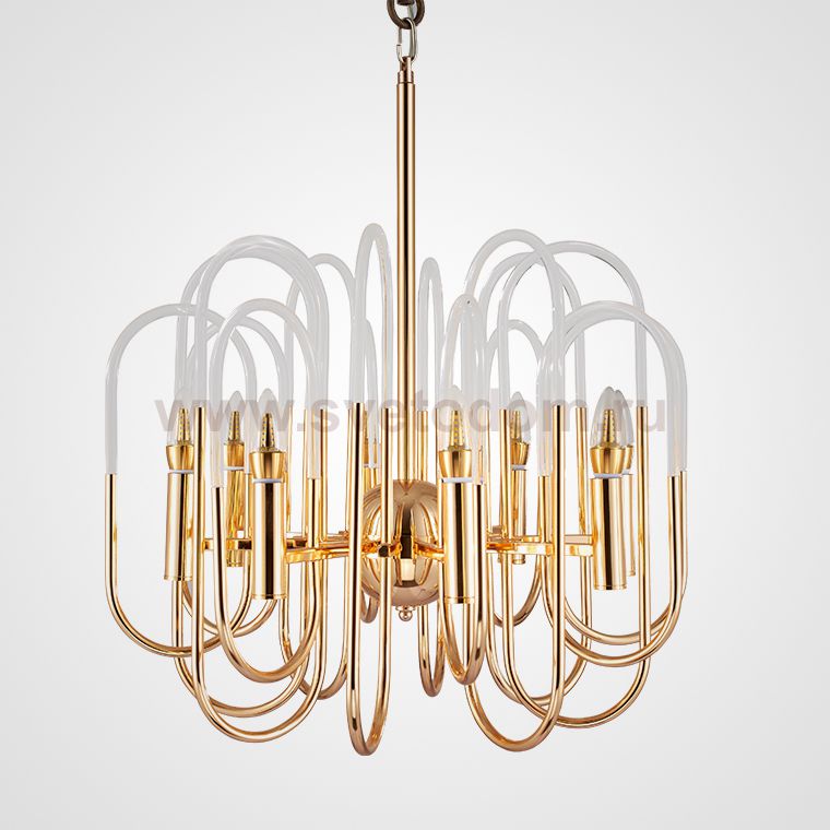 Люстра BRASS AND GLASS LOOP CHANDELIER D60 ImperiumLoft 101757-26