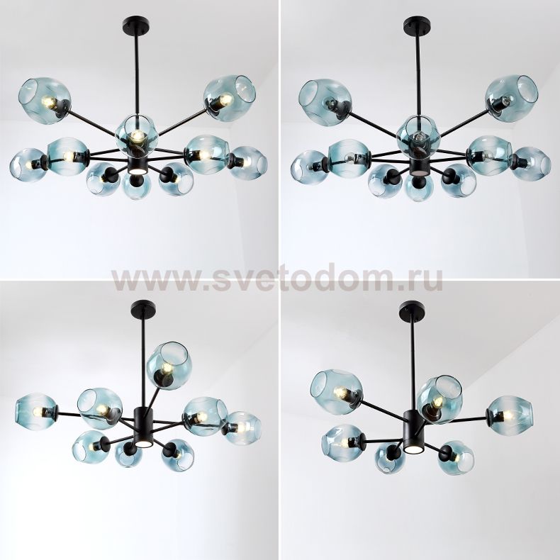 Люстра на штанге MARINE D85 Black/Blue ImperiumLoft 101779-26