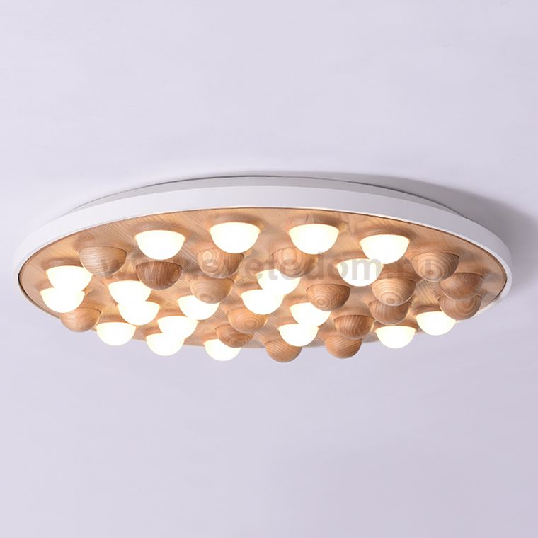 Потолочная люстра PIE D80 White/Light wood ImperiumLoft 101908-26