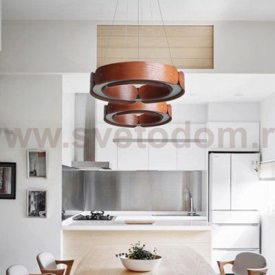 Подвесной кольцевой светильник RANGE 1 D55 Black walnut ImperiumLoft 101957-26