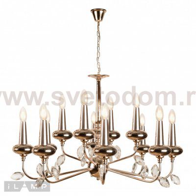 Подвесная люстра iLamp Dames 1020-8+4 Золотая