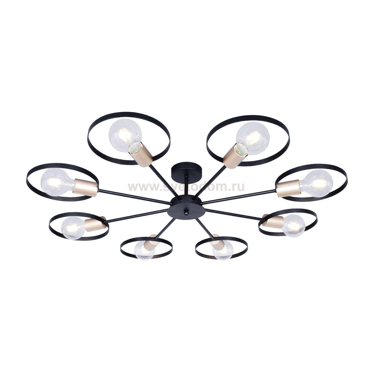 Люстра лофт стиля Экономсвет 10205/8BK+GD