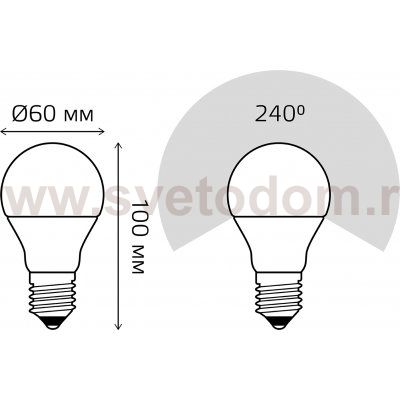 Лампа Gauss A60 10W E27 RGBW+димирование LED