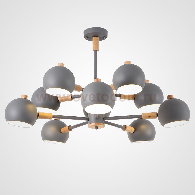 Люстра на штанге SVEN 10 lamps Grey ImperiumLoft 102106-26
