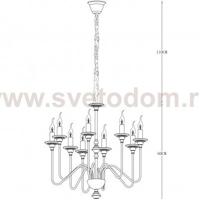 Люстра в виде свечей Divinare 1021/02 LM-9 Atlanta