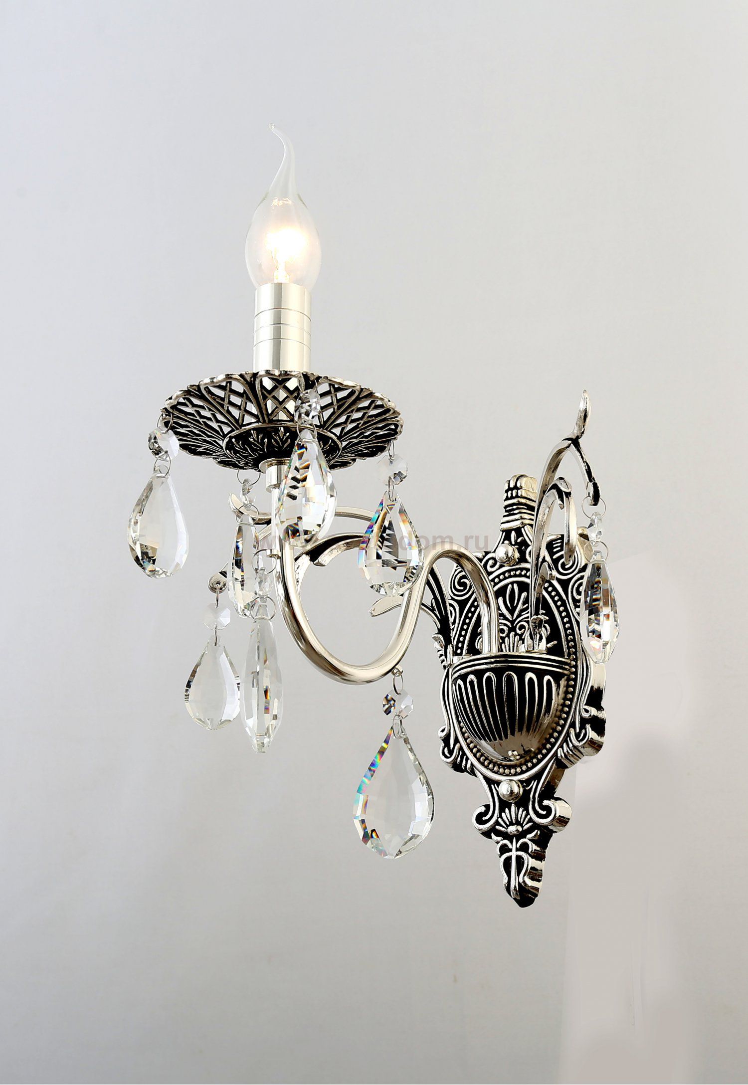 Бра светильник Rivoli Margareta 1022-401 настенный 1 х Е14 40 Вт хрусталь классика