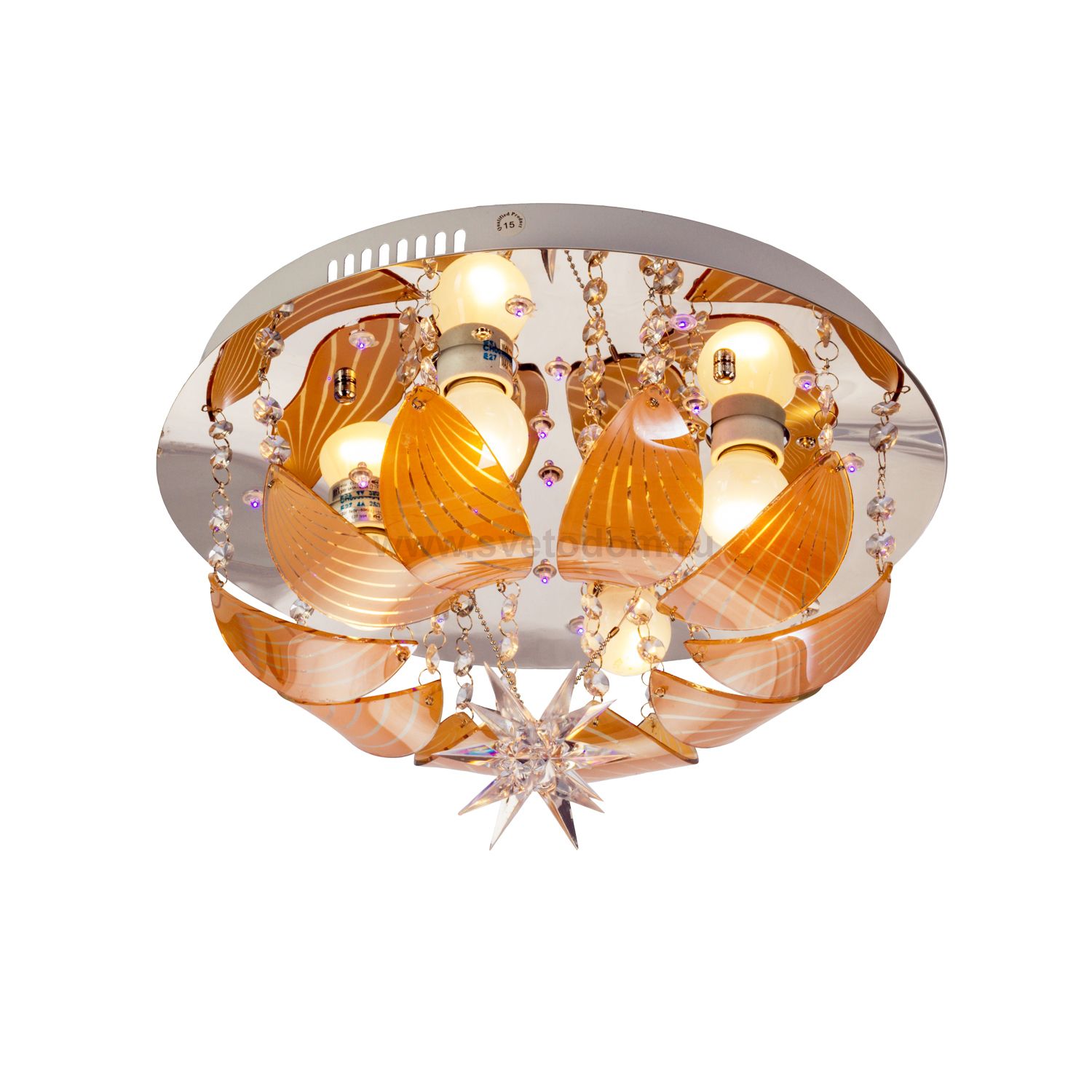 Люстра круглая Экономсвет 10238/4CR RC RBPLED