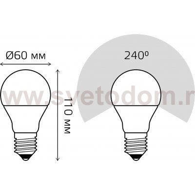 Лампа Gauss A60 10W 920lm 6500K E27 LED