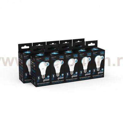 Лампа Gauss A60 12W 1200lm 6500K E27 LED