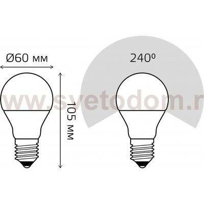 Лампа Gauss A60 12W 1200lm 6500K E27 LED