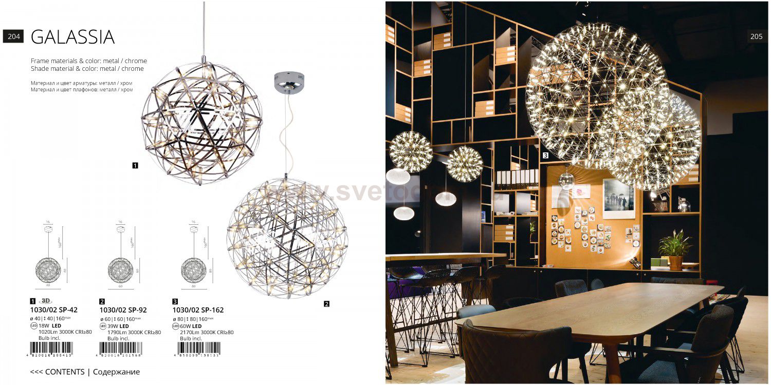 Люстра светодиодная шар Divinare 1030/02 SP-42 GALASSIA