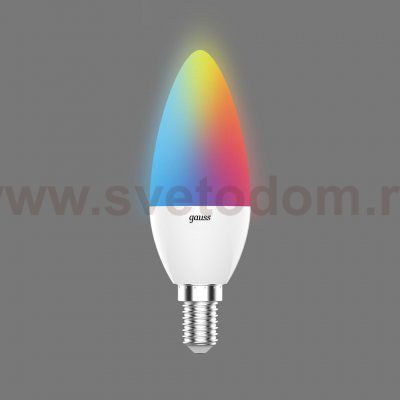 Лампа Gauss Свеча 6W E14 RGBW+димирование LED (103101406)
