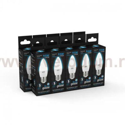 Лампа Gauss Свеча 9.5W 950lm 6500К E27 LED