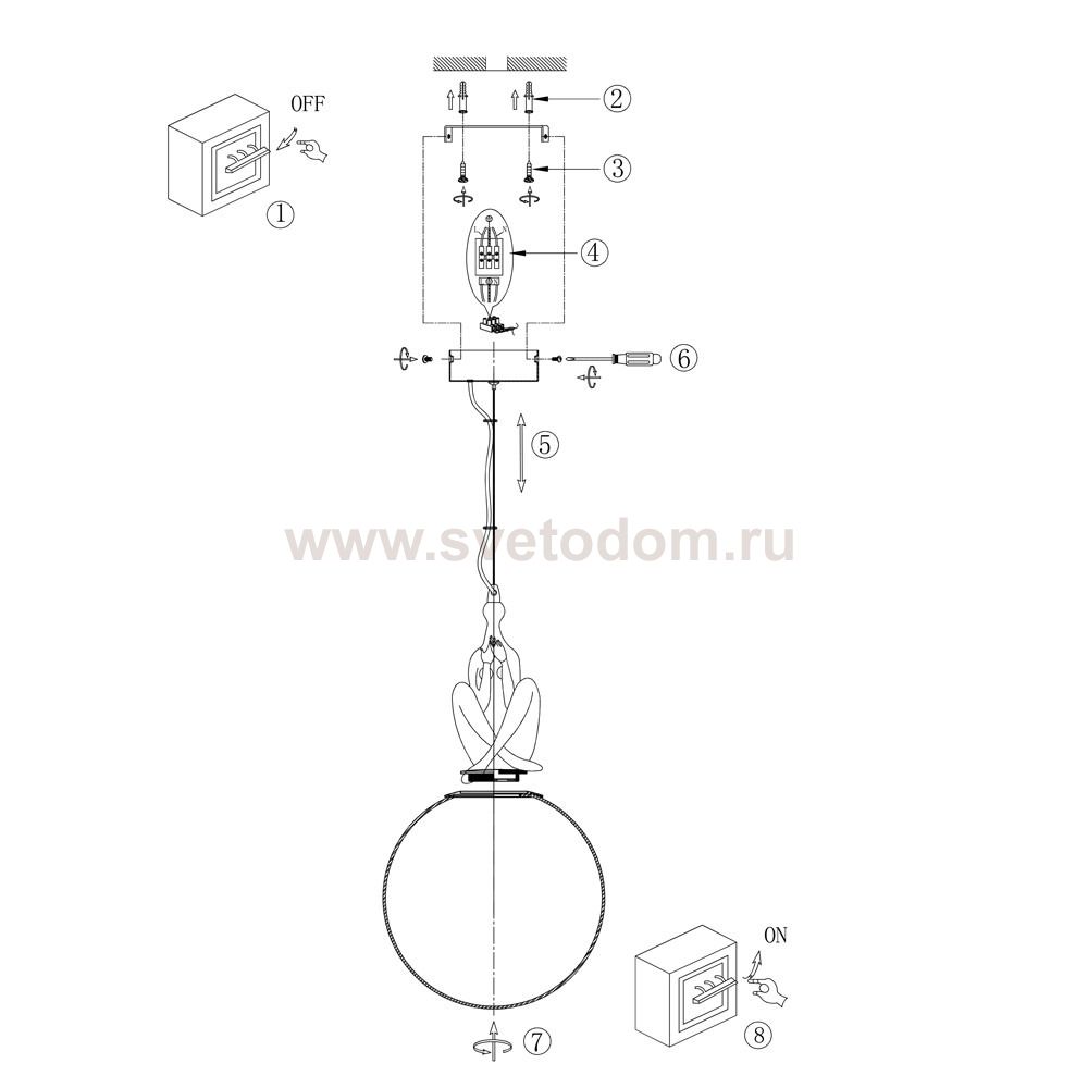 Подвесной светильник Divinare ELEGANZA 1042/06 SP-10