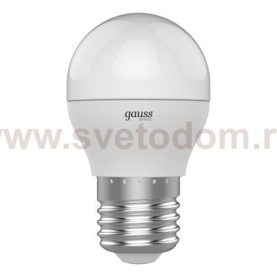 Лампа Gauss Basic Шар 7,5W 690lm 4100K E27 LED (1053228)