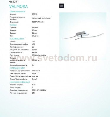 Светодиодный потолочный светильник Eglo 96325 VALMORA